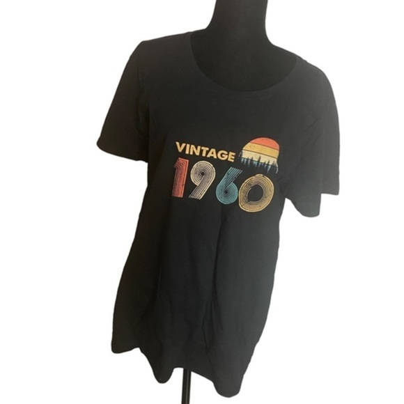 Vintage 1960 Fruit Of The Loom Women’s T-Shirt Black Size 3XL - Picture 1 of 7